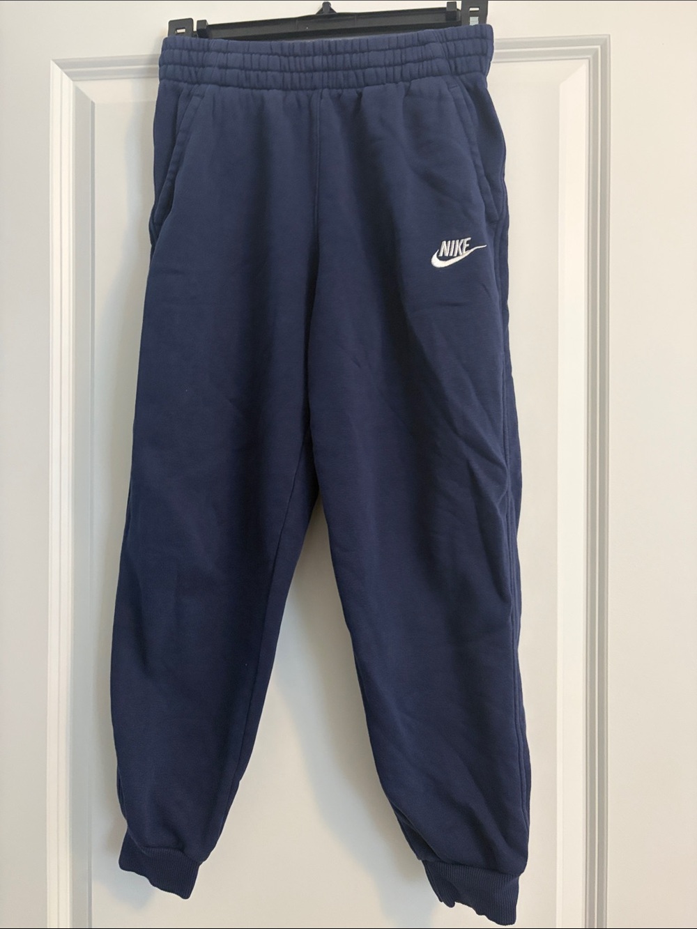 Nike Kids Navy Joggers with White Logo